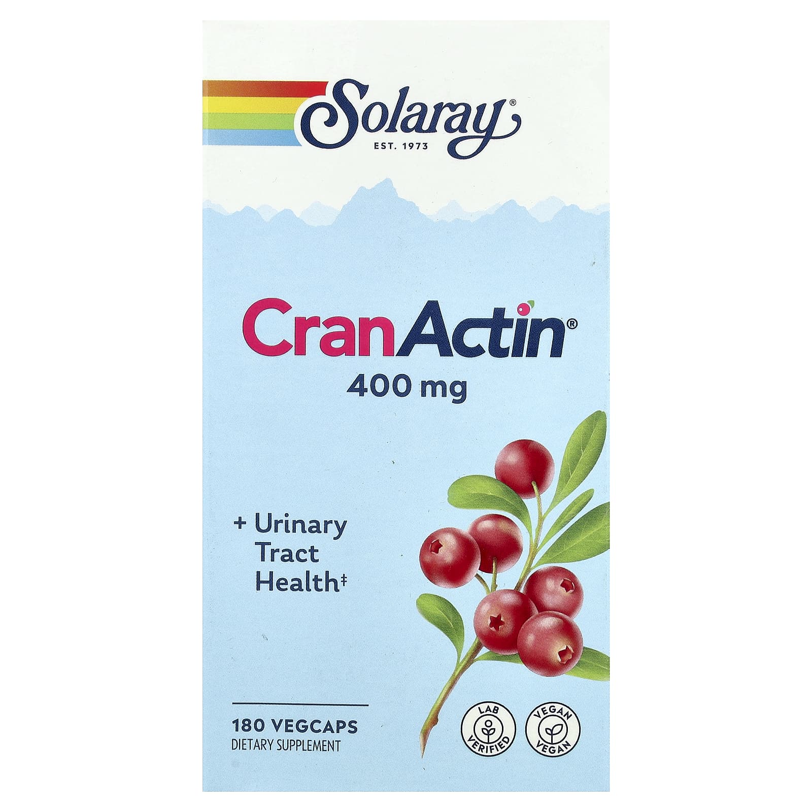 33349b6bc8bd44a2 Solaray, CranActin®, Urinary Tract Health, 180 VegCaps - Image 1