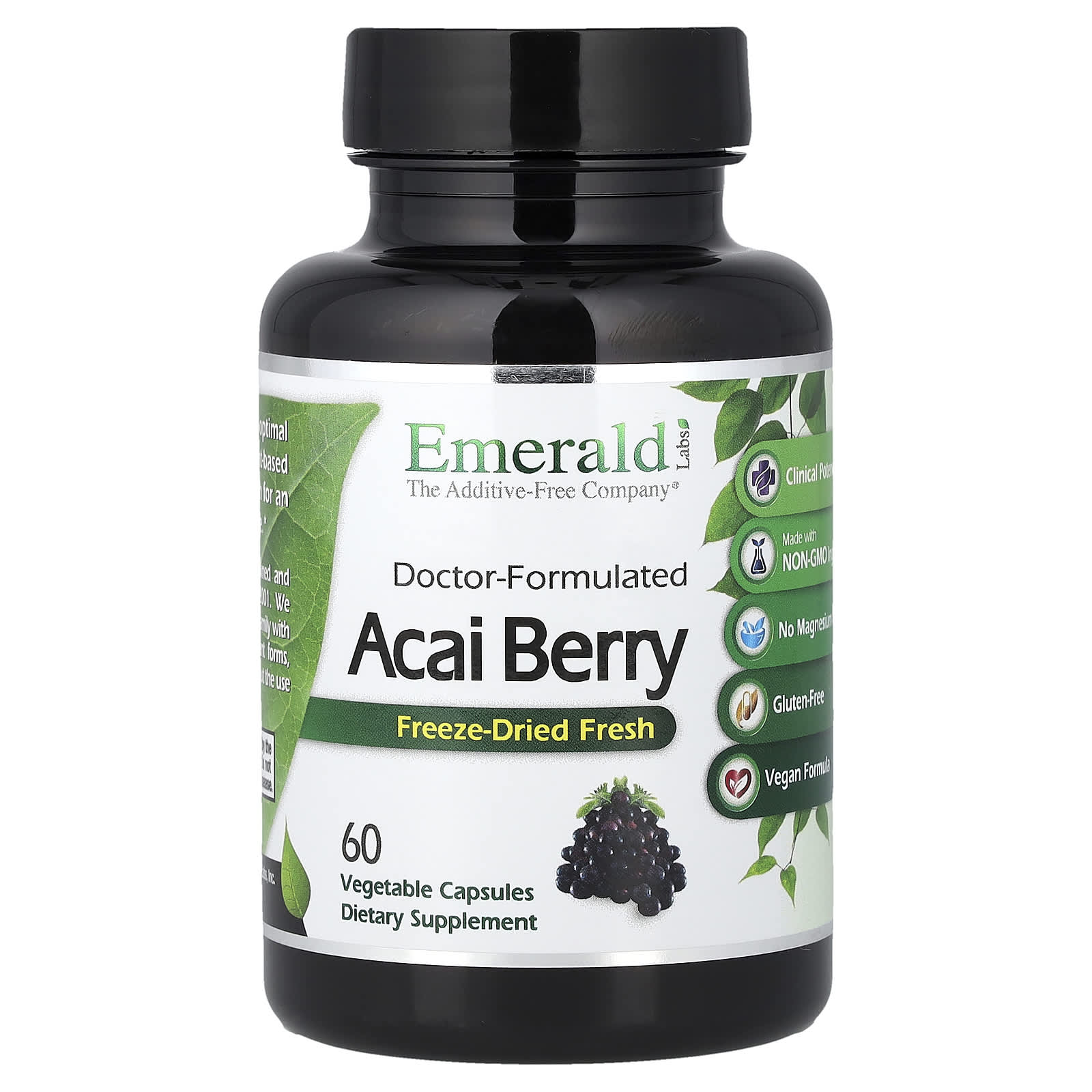 34844efbd04c90df Emerald Laboratories, Acai Berry, 60 Vegetable Capsules (500 mg per Capsule) - Image 1