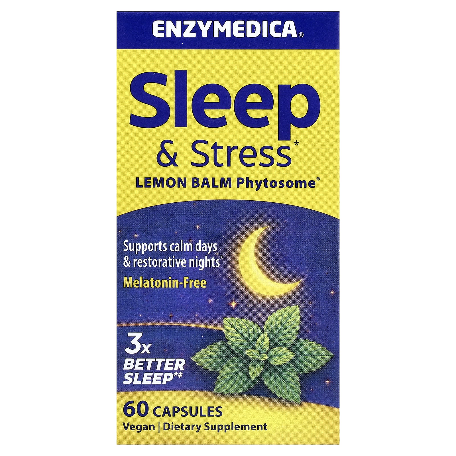 3582e0fd8b20a514 Enzymedica, Sleep & Stress, 60 Capsules (200 mg per Capsule) - Image 1