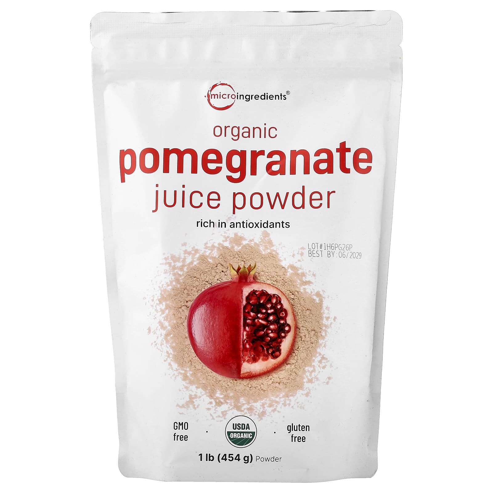 3692c685a918bb21 Micro Ingredients, Organic Pomegranate Juice Powder, 1 lb (454 g) - Image 1