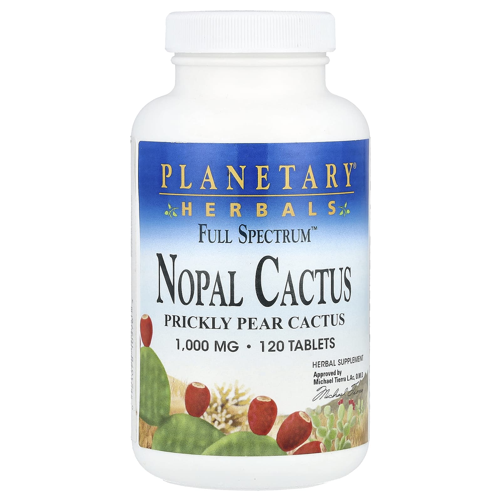 385659c858e1a2f5 Planetary Herbals, Full Spectrum™, Nopal Cactus, 120 Tablets - Image 1