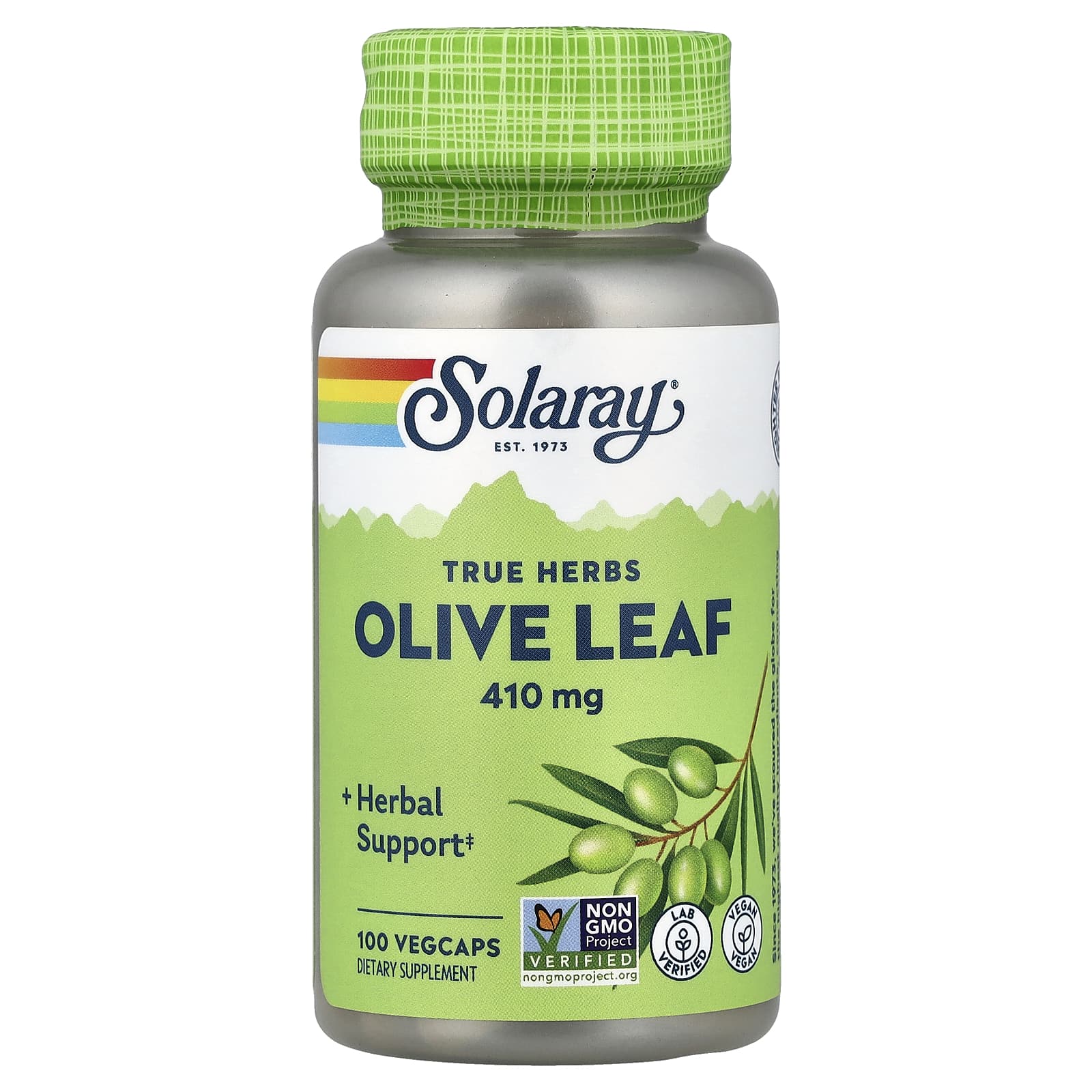 3ada342b39536d96 Solaray, True Herbs, Olive Leaf, 410 mg, 100 VegCaps - Image 1
