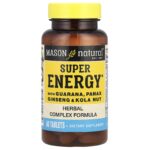Mason Natural, Super Energy with Guarana, Panax Ginseng & Kola Nut, 60 Tablets