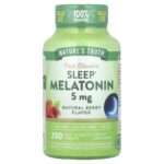 Nature's Truth, Sleep Melatonin, Natural Berry, 5 mg, 200 Fast Dissolve Tablets