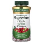 Nature's Bounty, Magnesium Citrate Gummies, High Absorption, Raspberry, 90  Gummies (90 mg per Gummy)