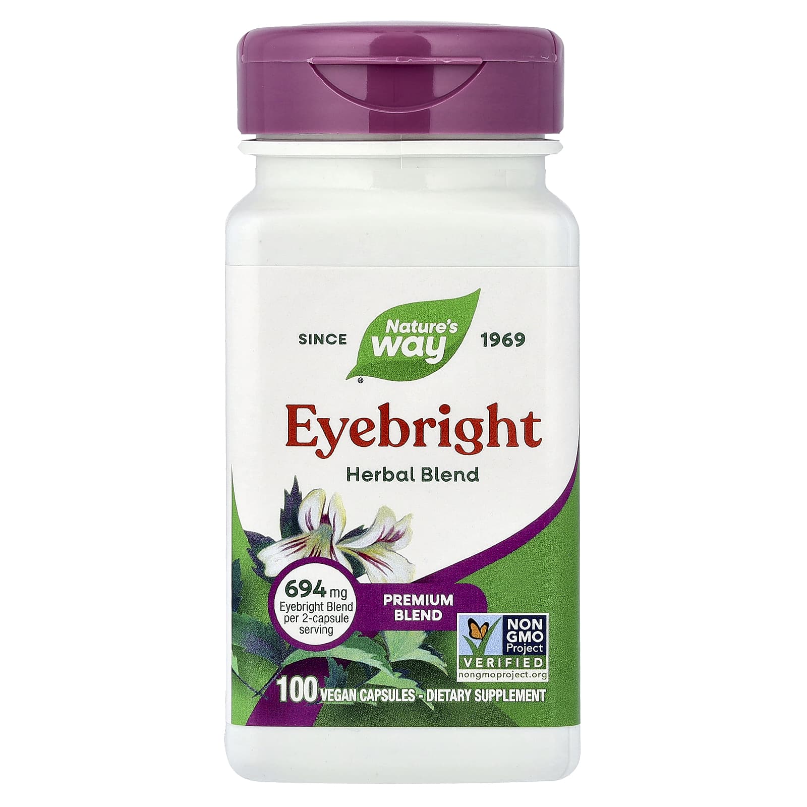 48c30595b28593e0 Nature's Way, Eyebright, Herbal Blend, 100 Vegan Capsules - Image 1