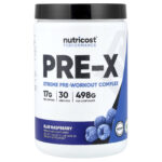Nutricost, Performance, PRE-X, Xtreme Pre-Workout Complex, Blue Raspberry, 1.1 lb (498 g)