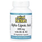 Natural Factors, Alpha-Lipoic Acid with B1 & B2, 60 Vegetarian Capsules