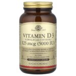 Solgar, Vitamin D3 (Cholecalciferol), 125 mcg (5,000 IU), 240 Vegetable Capsules