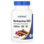 Nutricost, Berberine HCl With Ceylon Cinnamon, 120 Capsules