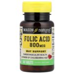 Mason Natural, Folic Acid, 800 mcg, 100 Tablets