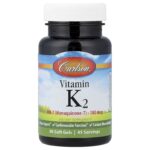 Carlson, Vitamin K2, 90 Soft Gels (90 mcg per Soft Gel)