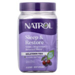Natrol, Sleep & Restore Gummies, Melatonin Free, Cherry, 60 Gummies