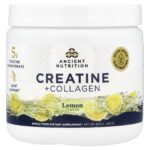 Ancient Nutrition, Creatine + Collagen, Lemon, 9.6 oz (272 g)