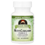 Source Naturals, Vegan True®, MethylCobalamin, Cherry , 1 mg, 60 Lozenges