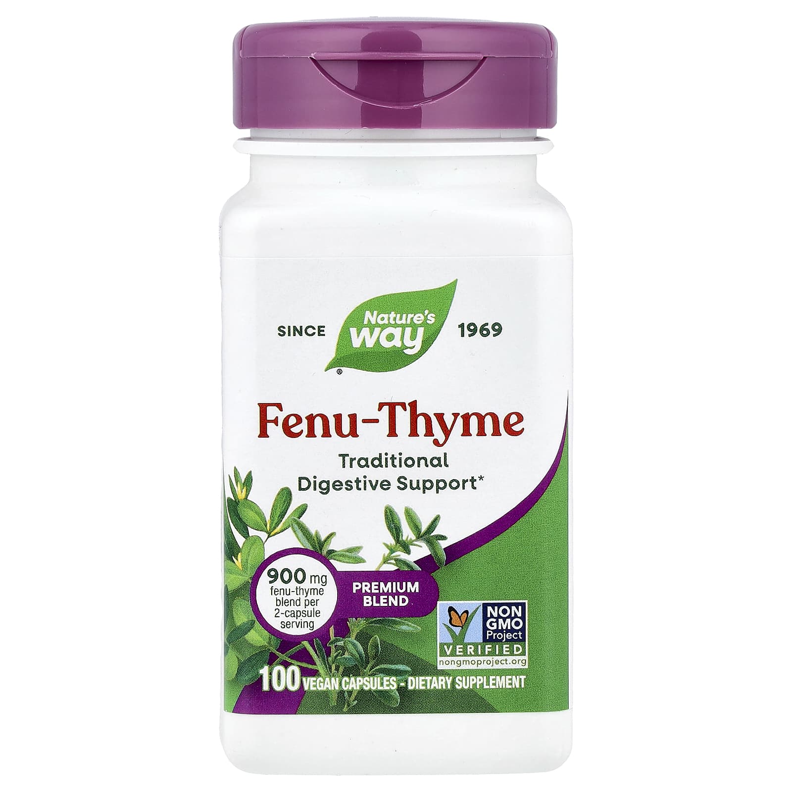 54c0f04a499beff1 Nature's Way, Fenu-Thyme, 100 Vegan Capsules - Image 1