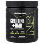 NutraBio, Creatine + HMB, Unflavored, 8.5 oz (243 g)