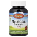 Carlson, Melatonin Gummies, Natural Strawberry, 2.5 mg, 60 Vegetarian Gummies