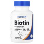 Nutricost, Biotin, 5,000 mcg, 150 Softgels