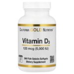 California Gold Nutrition, Vitamin D3, 125 mcg (5,000 IU), 360 Fish Gelatin Softgels