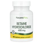 NaturesPlus, Betaine Hydrochloride, 600 mg, 90 Tablets