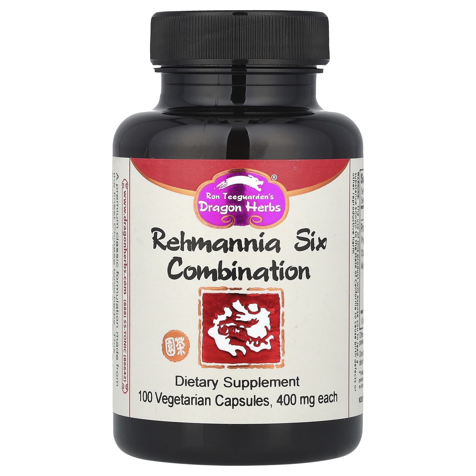 5da02fa1b69d35be Dragon Herbs, Rehmannia Six Combination, 100 Vegetarian Capsules - Image 1