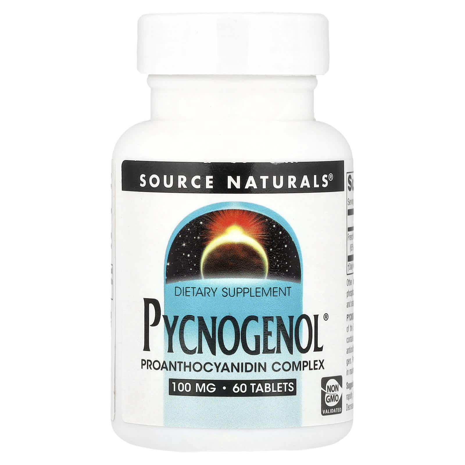5e99c092fdc936be Source Naturals, Pycnogenol®, 100 mg, 60 Tablets - Image 1