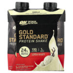 Optimum Nutrition, Gold Standard® Protein Shake, Vanilla, 4 Cartons, 11 fl oz (325 ml) Each