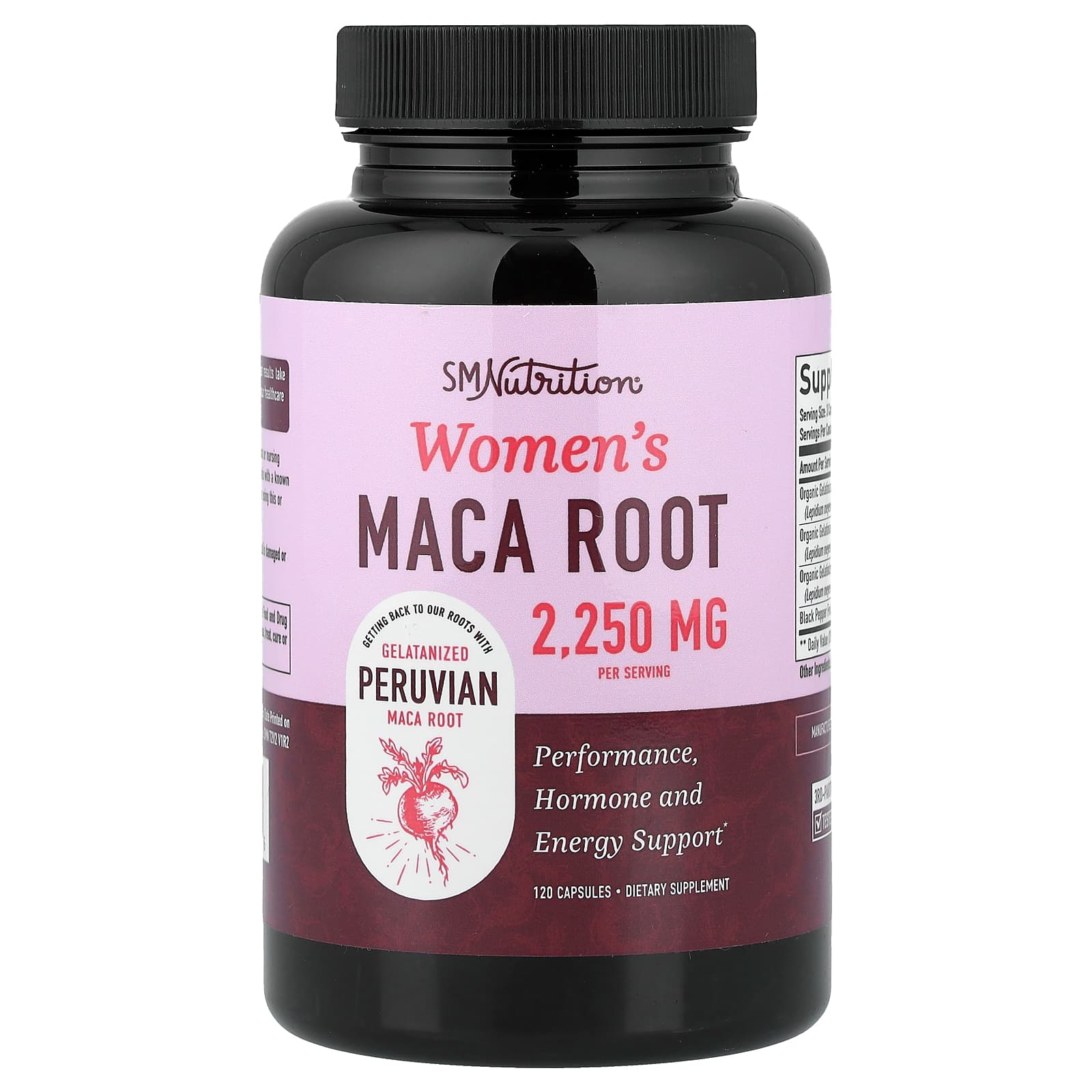 61a28bbcbfb6b97d SMNutrition, Women's Maca Root, 120 Capsules - Image 1