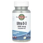 KAL, Ultra D-3, 250 mcg (10,000 IU), 90 Softgels