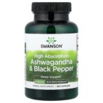 Swanson Vitamins, High Absorption Ashwagandha & Black Pepper, 120 Capsules