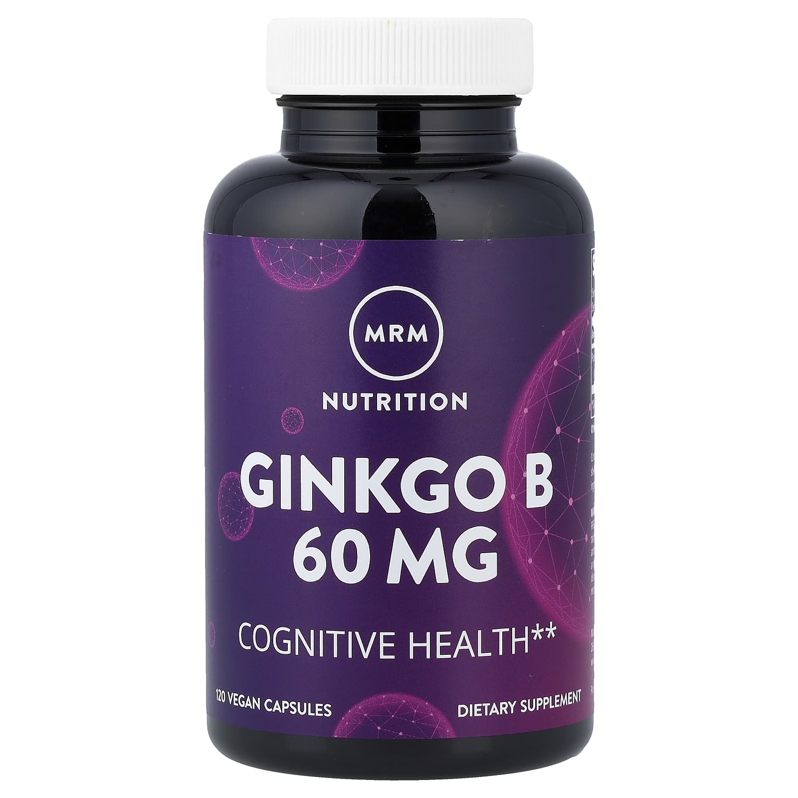 64f88f52e57dfde1 MRM Nutrition, Ginkgo B, 60 mg, 120 Vegan Capsules - Image 1