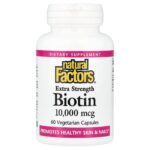 Natural Factors, Biotin, 10,000 mcg, 60 Vegetarian Capsules