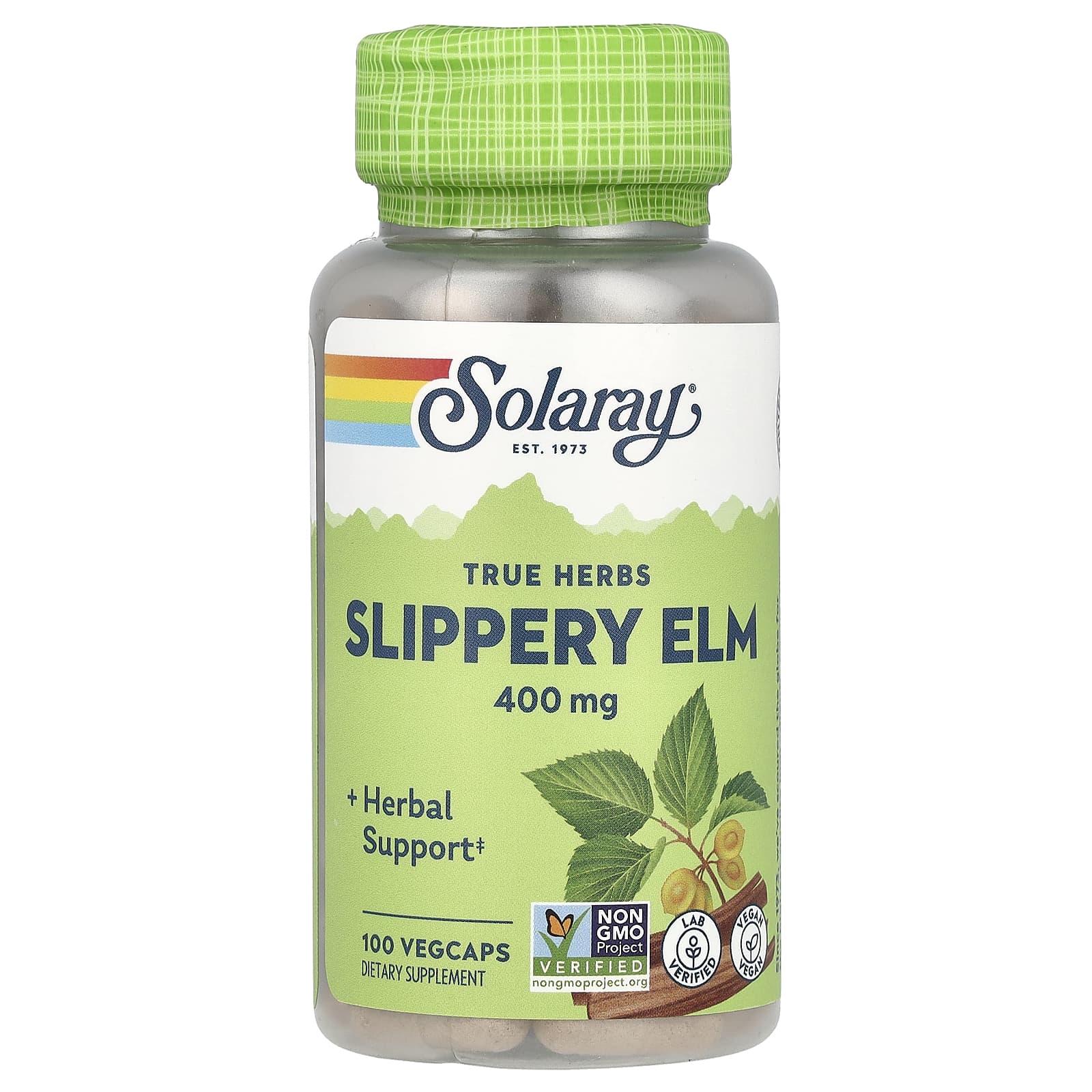 6e75197dcf516cba Solaray, True Herbs, Slippery Elm, 400 mg, 100 VegCaps - Image 1