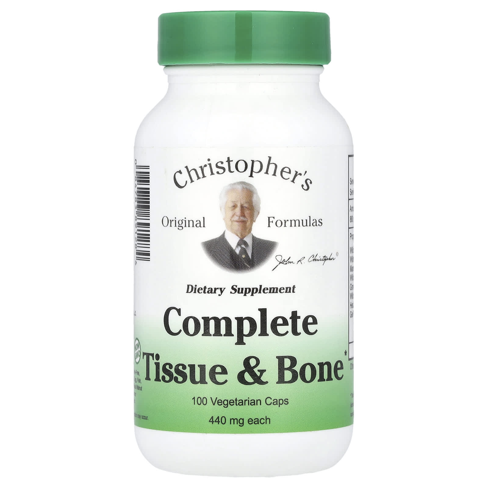 713acb7634f70d6b Christopher's Original Formulas, Complete Tissue & Bone, 440 mg, 100 Vegetarian Caps - Image 1