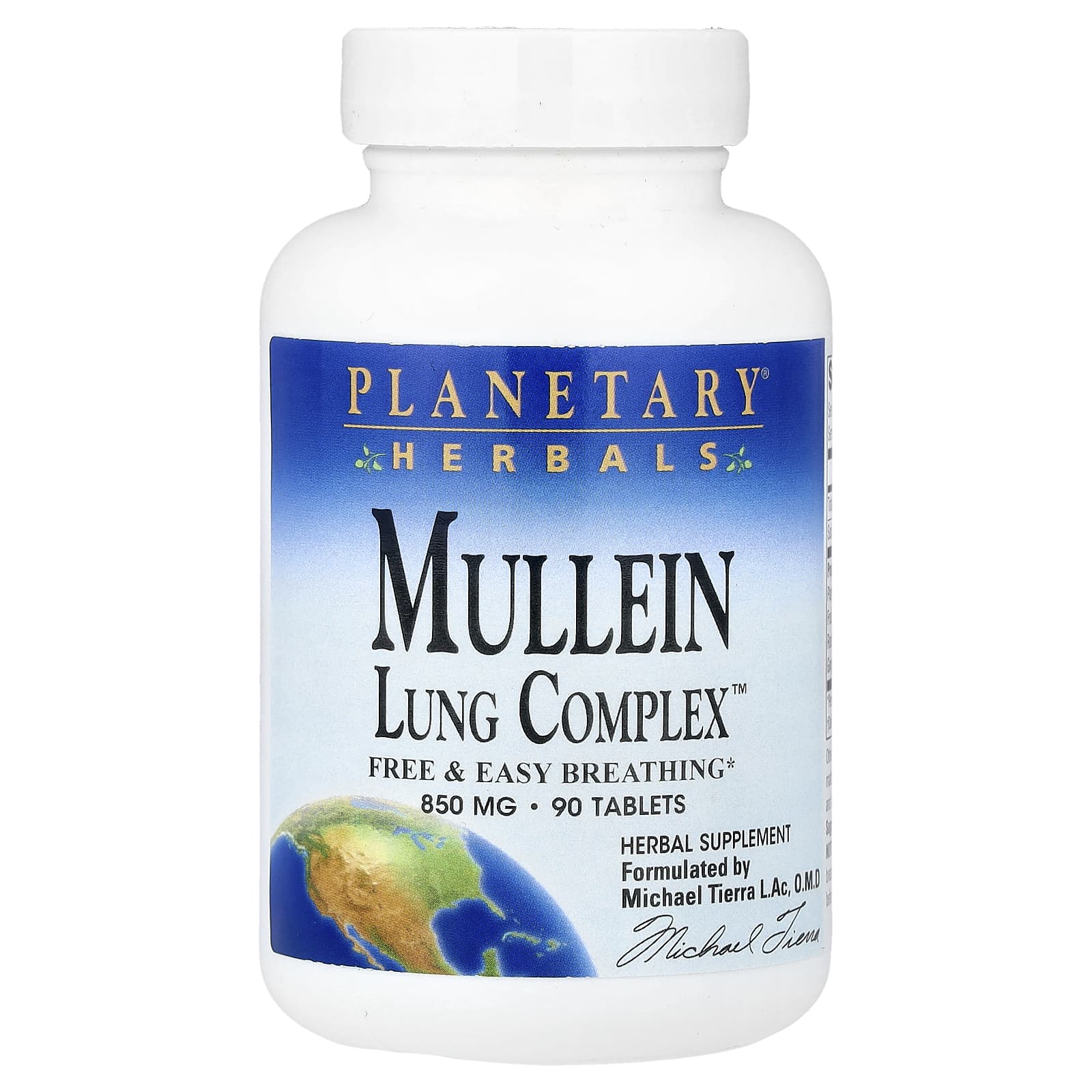 733889167248d1cb Planetary Herbals, Mullein, Lung Complex™, 90 Tablets - Image 1