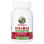 MaryRuth's, D3 + B12 Gummies, Raspberry, 60 Gummies