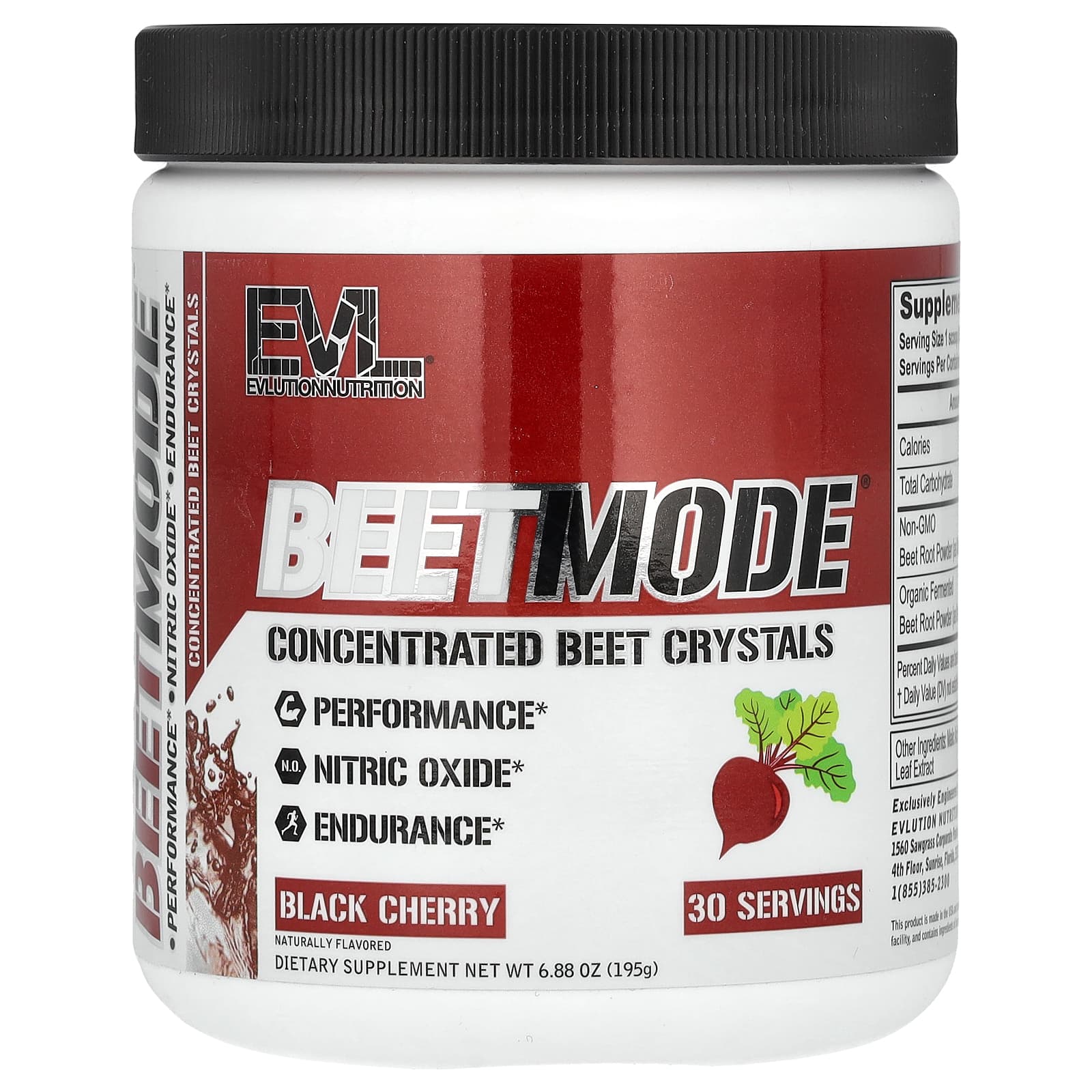 75f186d4f59bb544 EVLution Nutrition, BeetMode, Concentrated Beet Crystals, Black Cherry, 6.88 oz (195 g) - Image 1