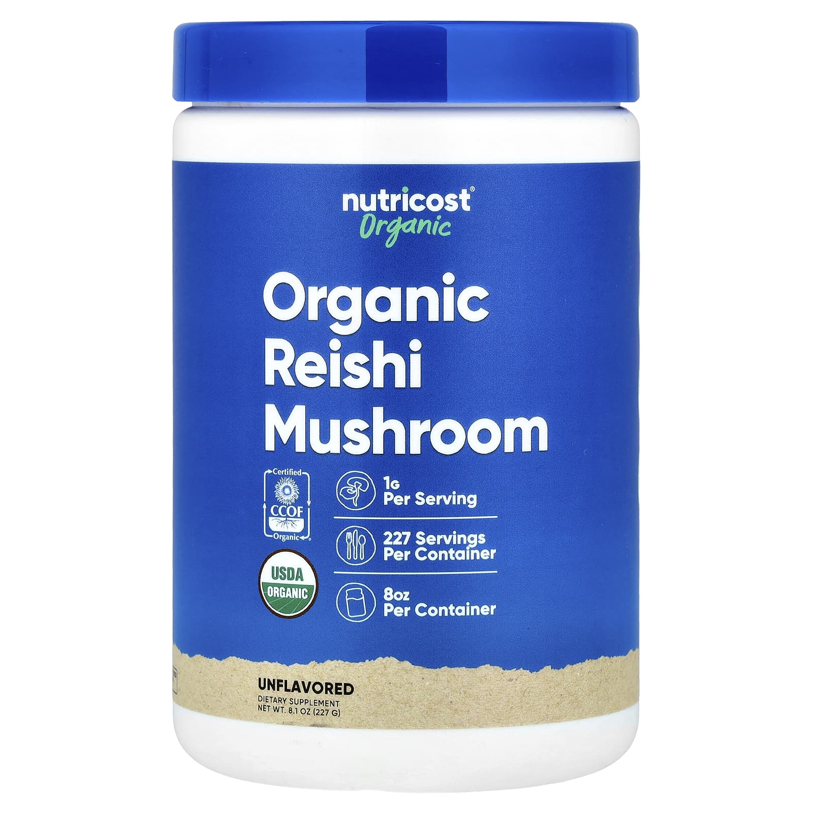 76bd56c500c8d993 Nutricost, Organic Reishi Mushroom, Unflavored, 8.1 oz (227 g) - Image 1