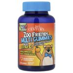 21st Century, Zoo Friends® Multi Gummies, Plus Extra C, Great Tasting Fruit, 60 Gummies