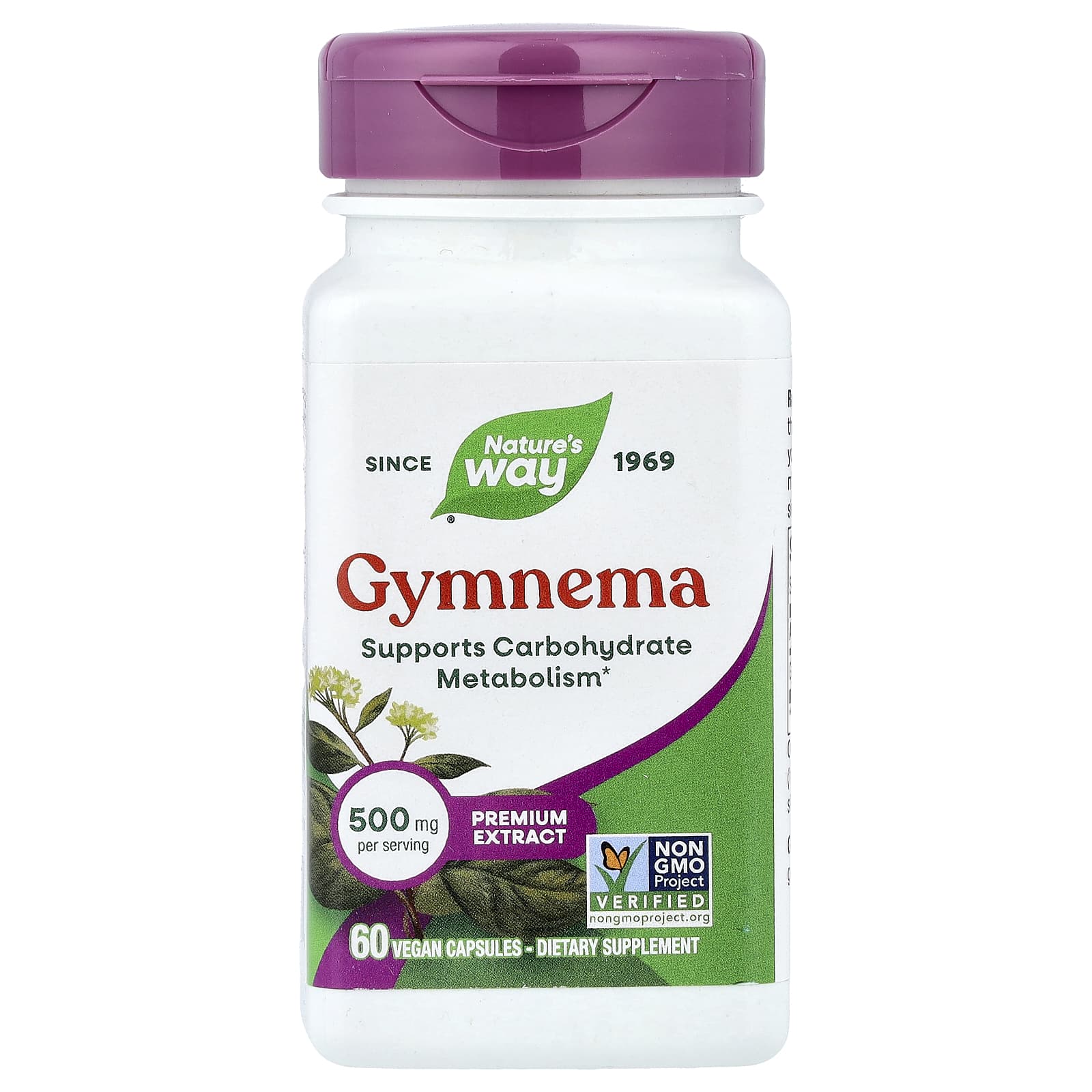 77491b2edf48991a Nature's Way, Gymnema, 500 mg, 60 Vegan Capsules - Image 1