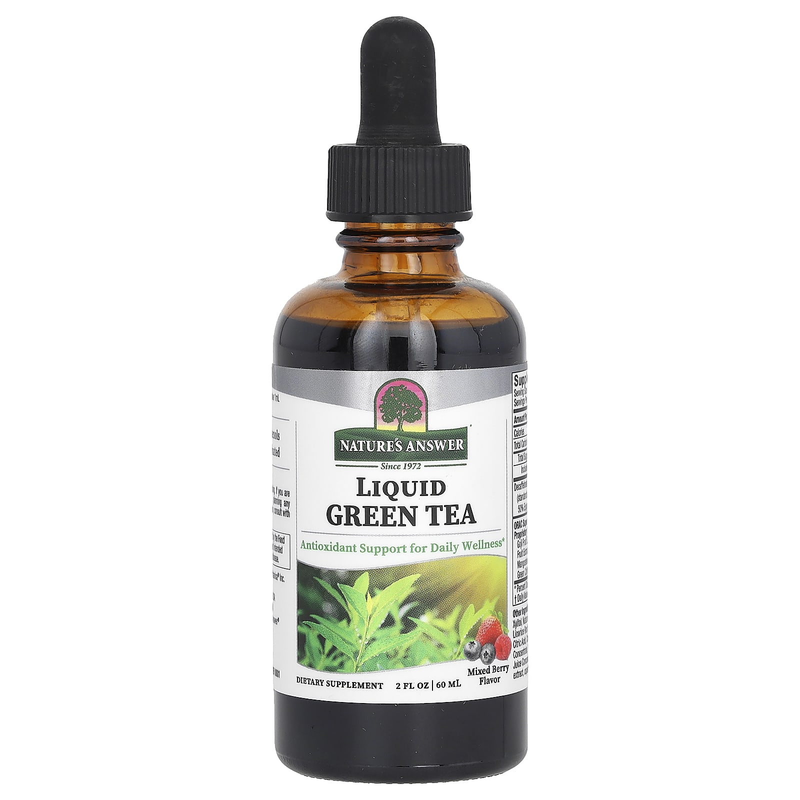 77de625ff7856285 Nature's Answer, Liquid Green Tea, Mixed Berry, 2 fl oz (60 ml) - Image 1