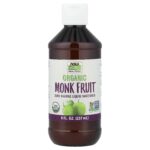 NOW Foods, Real Food, Organic Monk Fruit, Zero-Calorie Liquid Sweetener, 8 fl oz (237 ml)