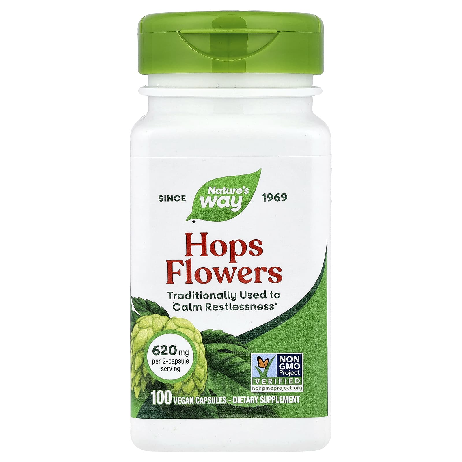 7aed5c0f9343763d Nature's Way, Hops Flowers, 100 Vegan Capsules (310 mg per Capsule) - Image 1