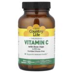 Country Life, Time Release Vitamin C with Rose Hips, 1,000 mg, 90 Tablets