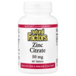 Natural Factors, Zinc Citrate, 50 mg, 90 Tablets