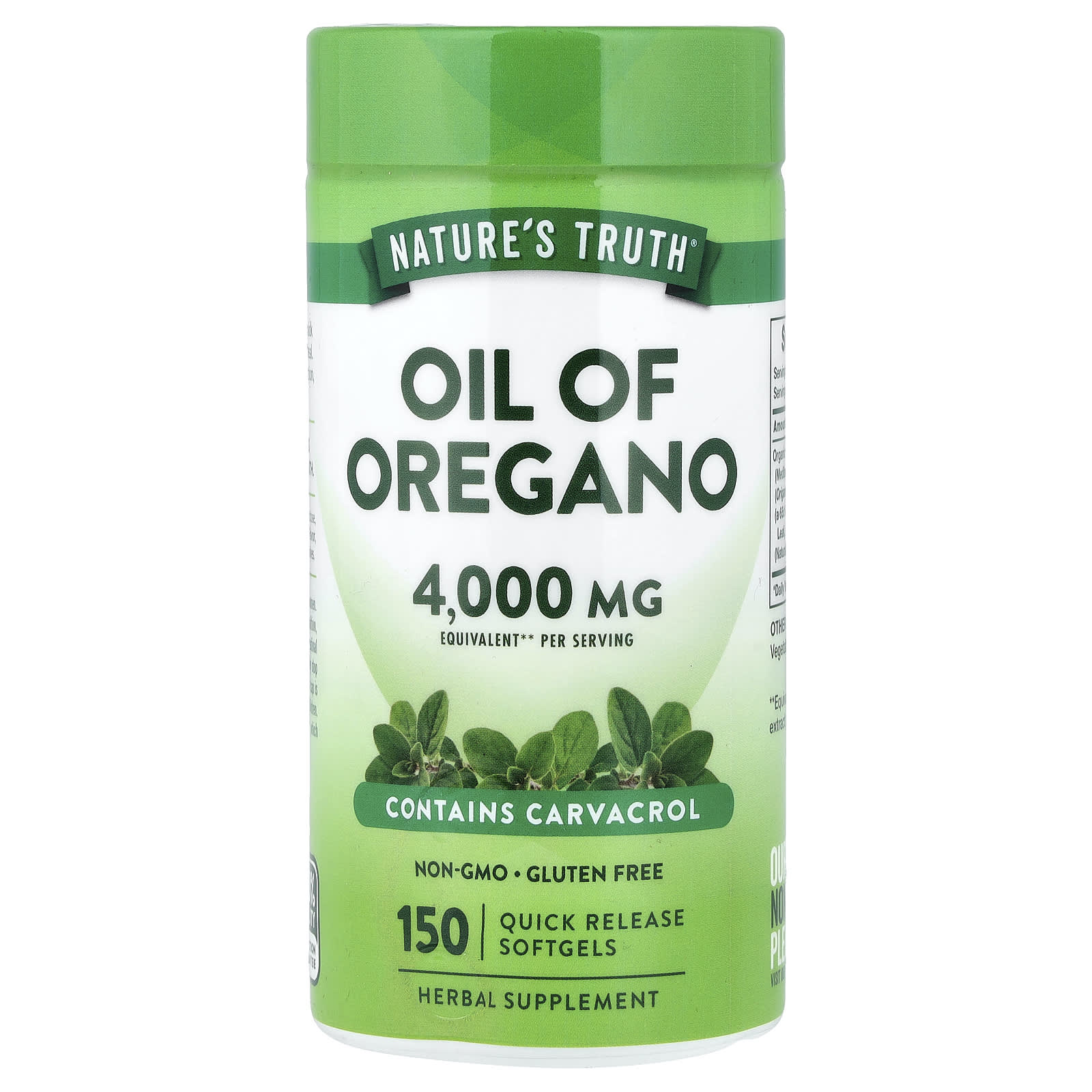 80f41d1075abad39 Nature's Truth, Oil of Oregano, 150 Quick Release Softgels (2,000 mg per Softgel) - Image 1