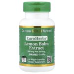 California Gold Nutrition, EuroHerbs™, Lemon Balm Extract, Euromed Quality, 500 mg, 60 Veggie Capsules