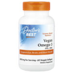 Doctor's Best, Vegan Omega-3,  EPA+DHA, 60 Veggie Softgels (1,000 mg per Softgel)