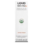 Codeage, Liquid D3 + K2, Unflavored, 1 fl oz (29.6 ml)